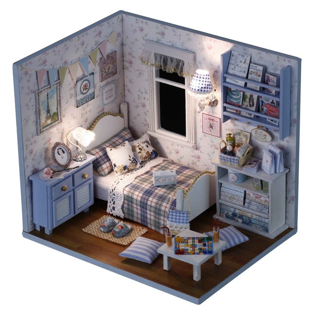 Doll House Furniture Diy Miniature. 3D Wooden Miniature Dollhouse Toys for Children.