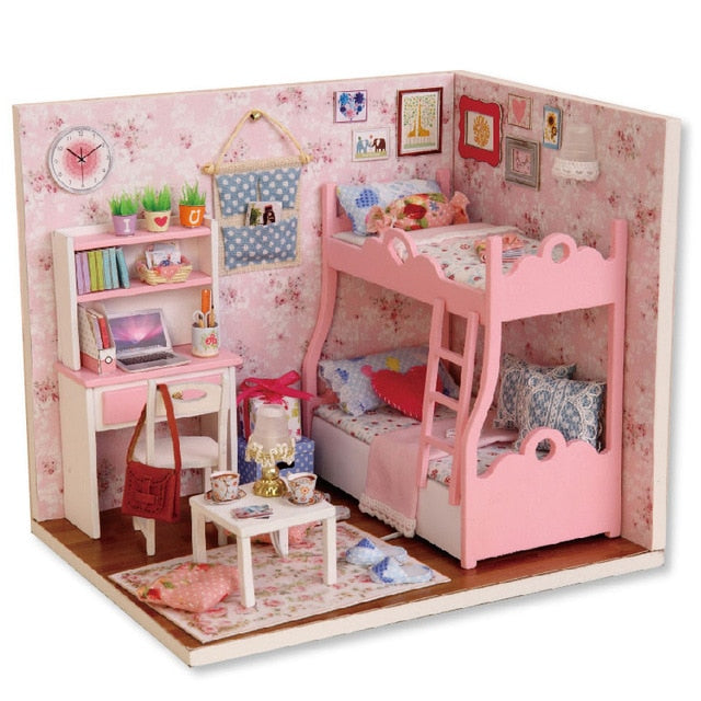 Doll House Furniture Diy Miniature. 3D Wooden Miniature Dollhouse Toys for Children.