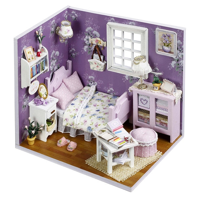 Doll House Furniture Diy Miniature. 3D Wooden Miniature Dollhouse Toys for Children.