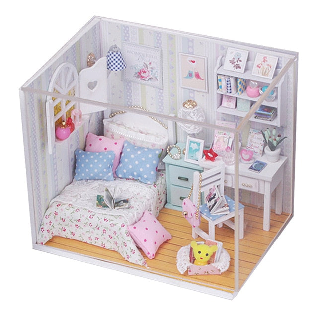 Doll House Furniture Diy Miniature. 3D Wooden Miniature Dollhouse Toys for Children.