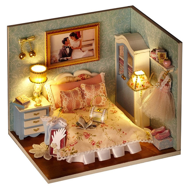 Doll House Furniture Diy Miniature. 3D Wooden Miniature Dollhouse Toys for Children.