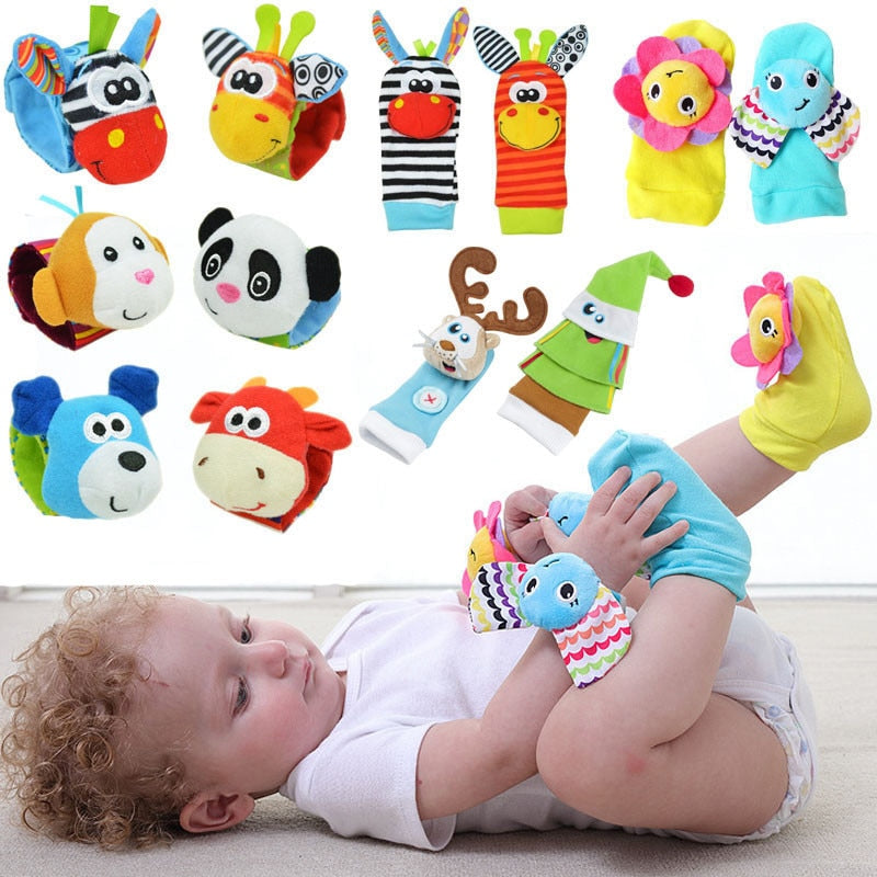 Infant baby toys bebe rattles/socks 2 pcs/set,can make sound,a cute toy for baby.