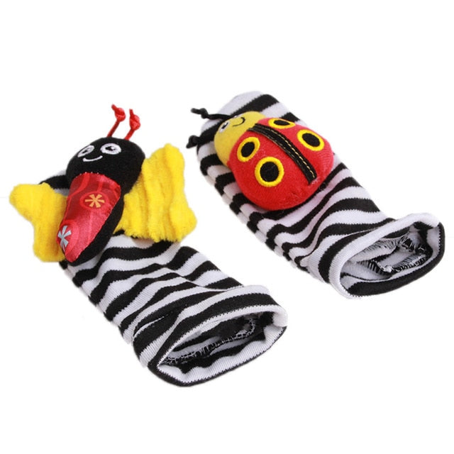 Infant baby toys bebe rattles/socks 2 pcs/set,can make sound,a cute toy for baby.