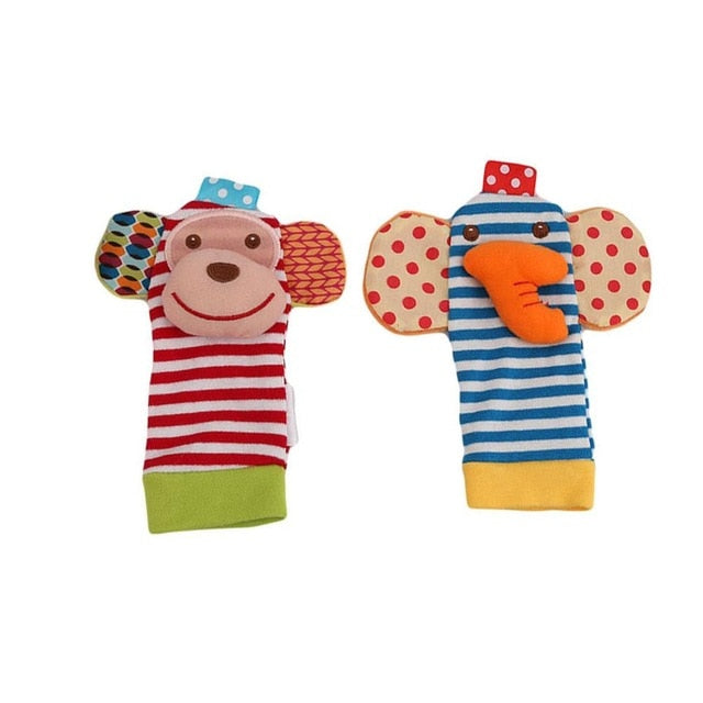 Infant baby toys bebe rattles/socks 2 pcs/set,can make sound,a cute toy for baby.