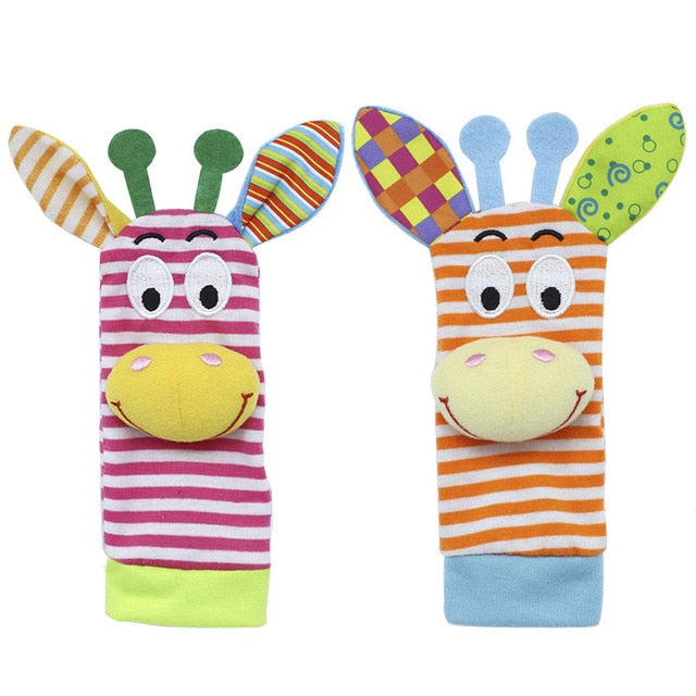 Infant baby toys bebe rattles/socks 2 pcs/set,can make sound,a cute toy for baby.