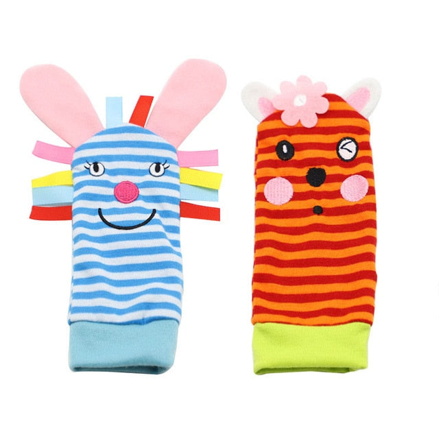 Infant baby toys bebe rattles/socks 2 pcs/set,can make sound,a cute toy for baby.