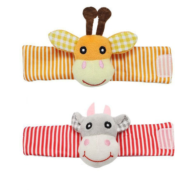 Infant baby toys bebe rattles/socks 2 pcs/set,can make sound,a cute toy for baby.