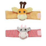 Infant baby toys bebe rattles/socks 2 pcs/set,can make sound,a cute toy for baby.