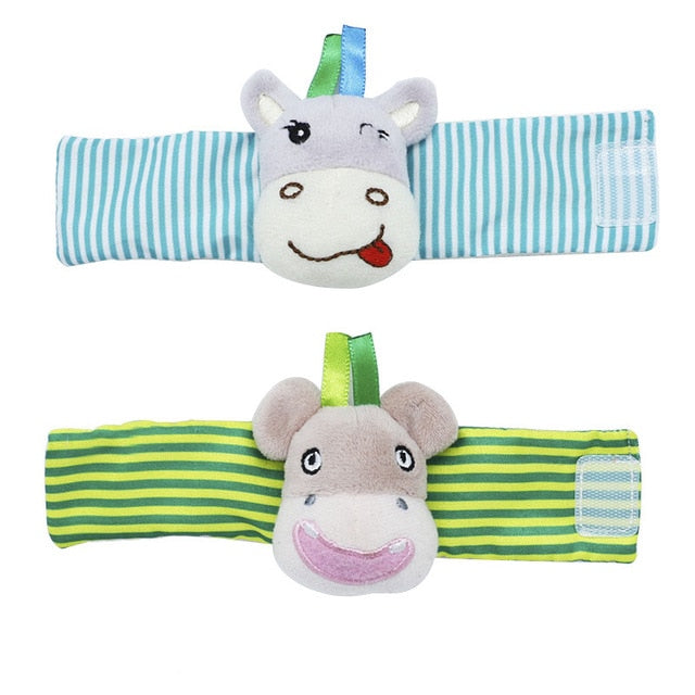 Infant baby toys bebe rattles/socks 2 pcs/set,can make sound,a cute toy for baby.