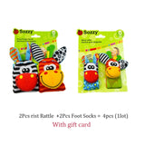 Infant baby toys bebe rattles/socks 2 pcs/set,can make sound,a cute toy for baby.