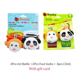 Infant baby toys bebe rattles/socks 2 pcs/set,can make sound,a cute toy for baby.