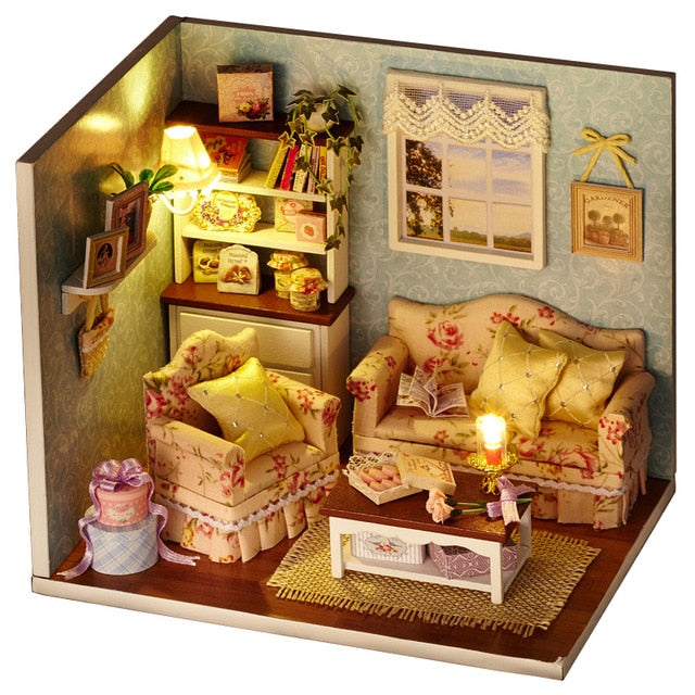 Doll House Furniture Diy Miniature. 3D Wooden Miniature Dollhouse Toys for Children.