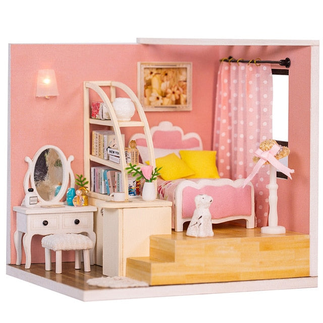 Doll House Furniture Diy Miniature. 3D Wooden Miniature Dollhouse Toys for Children.