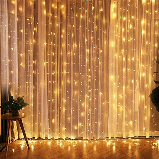 LED Curtain String Lights, Remote Control For Indoor Wall Decorations.,Outdoor, Wedding,Christmas, and New Year Home decor