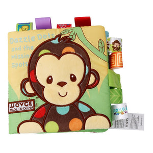 Animal Style Monkey/Owl/Dog Educational Kids Cloth Books. Cute Infant Baby Fabric Educational Book Toy.