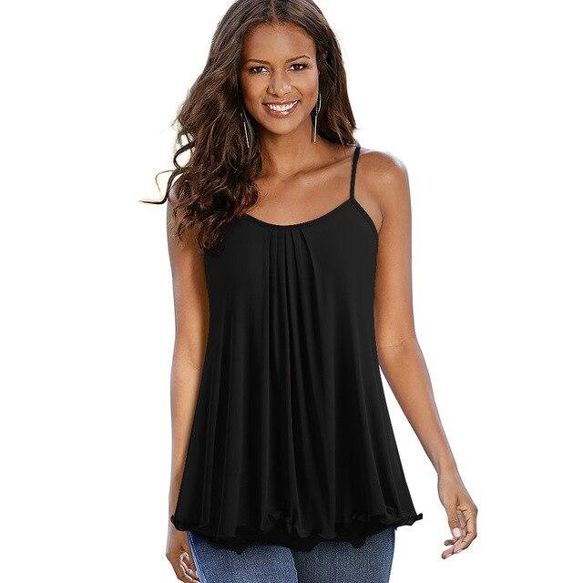 Nice-forever Summer Casual Square neck Sleeveless Tees Loose Female tops.