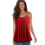 Nice-forever Summer Casual Square neck Sleeveless Tees Loose Female tops.