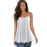 Nice-forever Summer Casual Square neck Sleeveless Tees Loose Female tops.