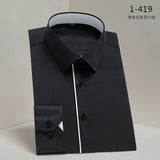 DAVYDAISY Men's Shirt Regular fit. Long Sleeve Twill Solid  Formal Business Shirt.