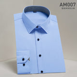 DAVYDAISY Men's Shirt Regular fit. Long Sleeve Twill Solid  Formal Business Shirt.