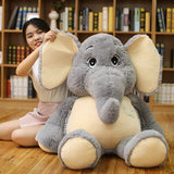 Giant plush Elephant toy. Grey Stuffed Big flappy ears Long plush elephant Animal toy for Children.