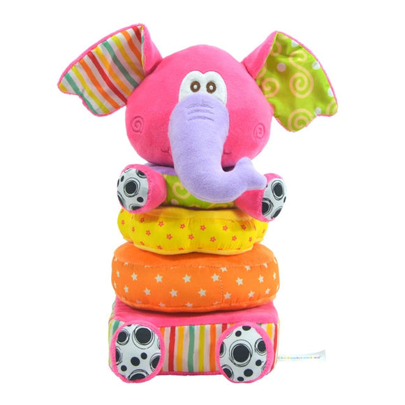 Kidsbele Elephant Stacking Baby Toys .Soft Plush Mobile Rattles Educational Baby Toy.