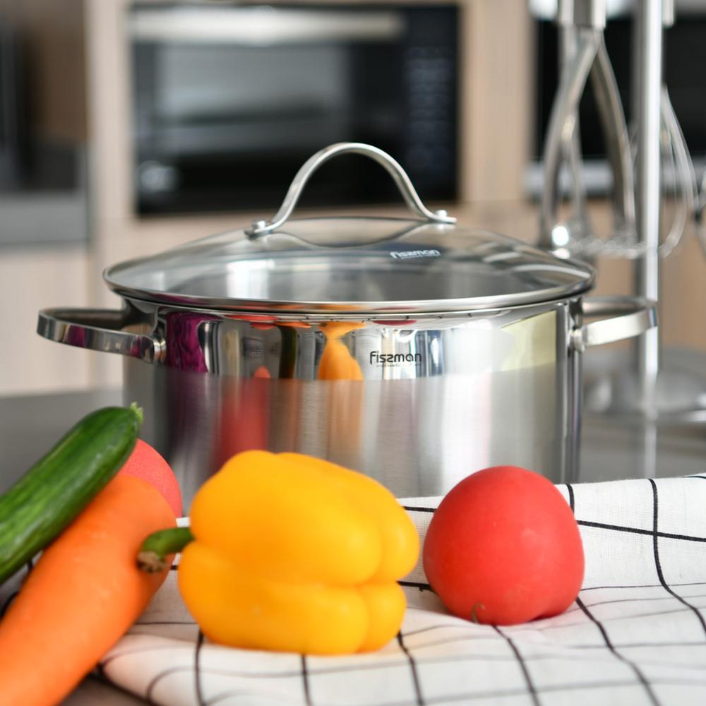 Cookware Set, 4-Piece Kitchen Stainless Steel Cooking Pot & Pan Set, Induction Safe, Saucepan, Casserole pan and Saucepot.