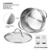 Cookware Set, 4-Piece Kitchen Stainless Steel Cooking Pot & Pan Set, Induction Safe, Saucepan, Casserole pan and Saucepot.