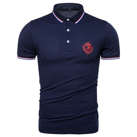 New Summer Cotton Polo Shirt for  Men. Eagle Embroidery Sporting Mens Polo.