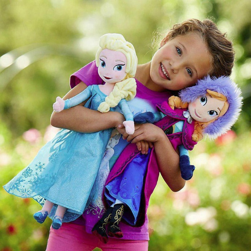 50 CM Frozen Anna Elsa Dolls,Snow Queen Princess Anna Elsa Doll Toys. Stuffed Frozen Plush Kids Toys.