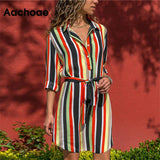 Aachoae Long Sleeve Shirt Dress 2020 Summer Boho Beach Dresses. Women Casual Striped Print A-line Dress Vestidos