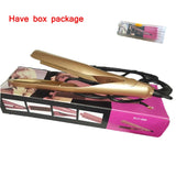 Hair Curler Straightener Style Flat Iron 2 in 1 Hair Styling Gold Titanium Pro Ceramic Corn Roller.