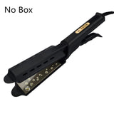 Hair Curler Straightener Style Flat Iron 2 in 1 Hair Styling Gold Titanium Pro Ceramic Corn Roller.