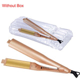 Hair Curler Straightener Style Flat Iron 2 in 1 Hair Styling Gold Titanium Pro Ceramic Corn Roller.