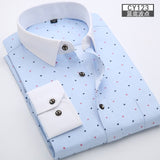 Men Shirt Long Sleeve Floral Printing Plaid Fashion Pocket Casual Shirts. 100% Polyester Soft Comfortable Men Shirt.