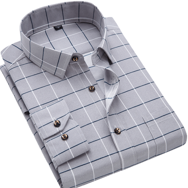 Men Shirt Long Sleeve Floral Printing Plaid Fashion Pocket Casual Shirts. 100% Polyester Soft Comfortable Men Shirt.