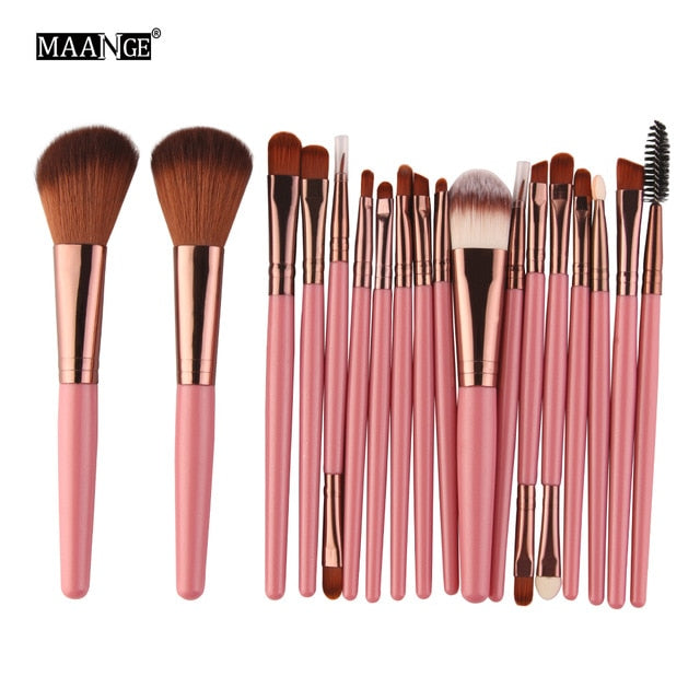 6/15/18Pcs Makeup Brushes Tool Set. Cosmetic Powder Eye Shadow Foundation Blush Blending Beauty Make Up Set.