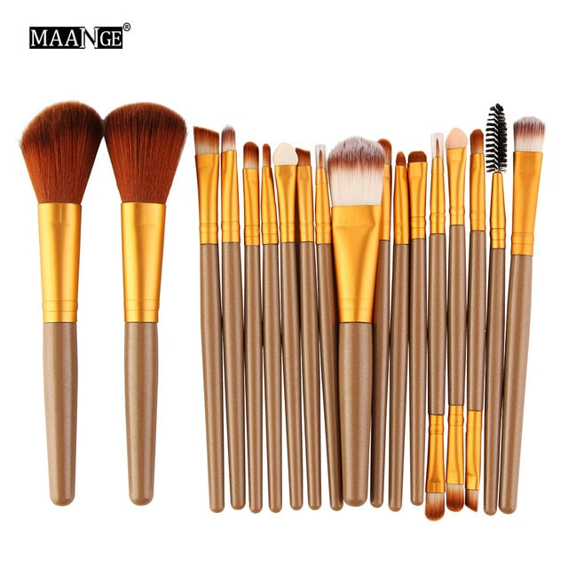 6/15/18Pcs Makeup Brushes Tool Set. Cosmetic Powder Eye Shadow Foundation Blush Blending Beauty Make Up Set.