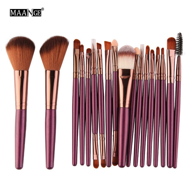 6/15/18Pcs Makeup Brushes Tool Set. Cosmetic Powder Eye Shadow Foundation Blush Blending Beauty Make Up Set.