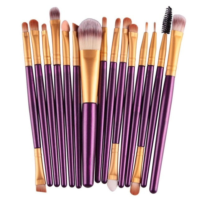 6/15/18Pcs Makeup Brushes Tool Set. Cosmetic Powder Eye Shadow Foundation Blush Blending Beauty Make Up Set.