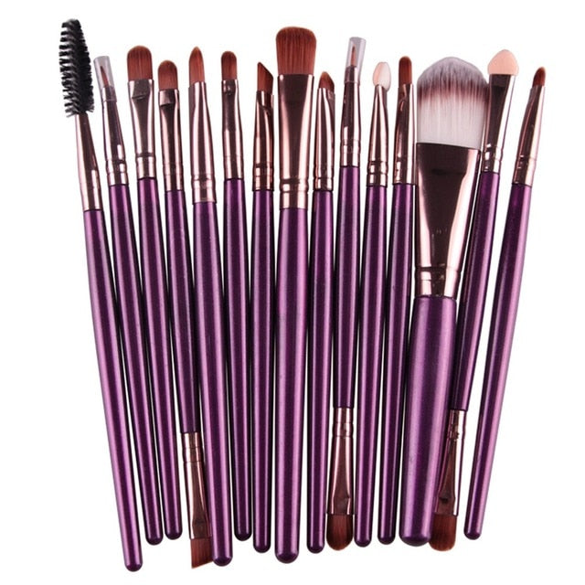 6/15/18Pcs Makeup Brushes Tool Set. Cosmetic Powder Eye Shadow Foundation Blush Blending Beauty Make Up Set.