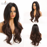 Long Light Blonde Ombre Natural Wave Style Wig.Heat Resistant Synthetic Wig, Middle Part Hair Cosplay Wigs.