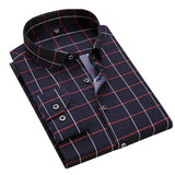 Men's Shirt Print Plaid Long Sleeved shirt. Men Slim Fit, 100% Polyester shirt.