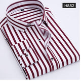 Men's Shirt Print Plaid Long Sleeved shirt. Men Slim Fit, 100% Polyester shirt.