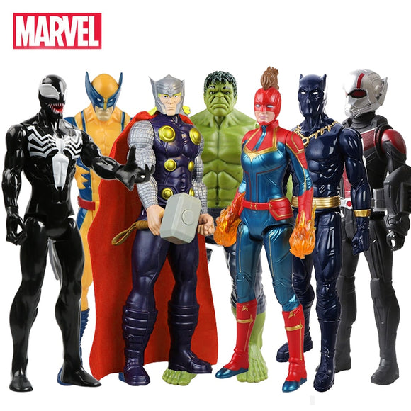 30cm Marvel Avengers Black Panther,Captain America, Thor, Wolverine,Venom,Hulk ,Ant Man,Thanos Action Figure Toys For Children.