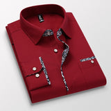 Men Cuff Print Spring Slim Fit Shirt. Long Sleeve Business Shirts.