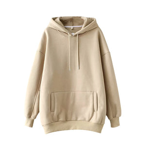 Aachoae Casual Solid Hooded Hoodies  for Women. Sweatshirts ,Autumn Pullover Pure Fashion Tops .