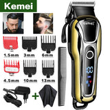 Kemei hair clipper. Professional hair Trimmer LCD Display for men.