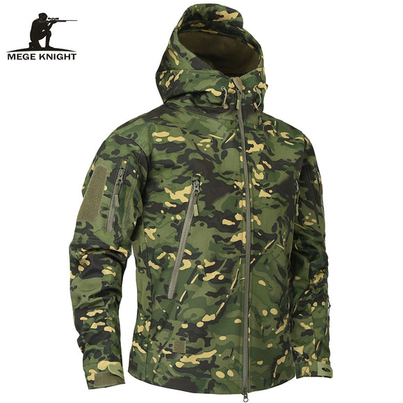 Mege Autumn Men's Military Camouflage Fleece Jacket .Army Tactical Clothing . Multicam Male Camouflage Windbreakers.