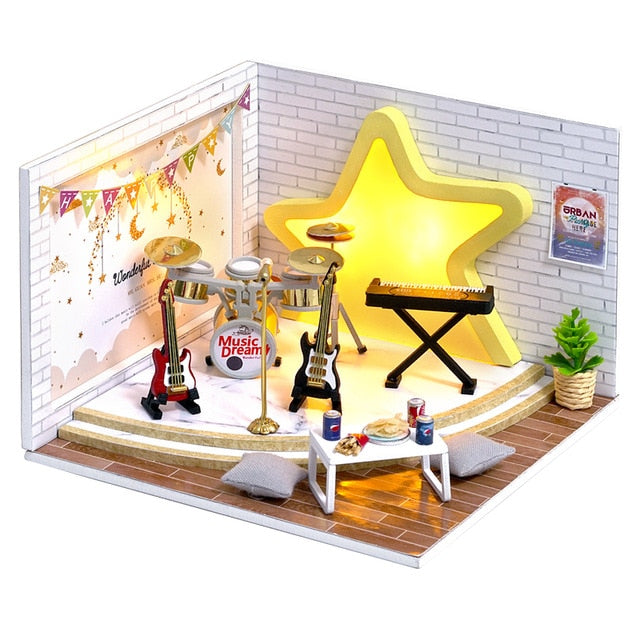 Doll House Furniture Diy Miniature. 3D Wooden Miniature Dollhouse Toys for Children.